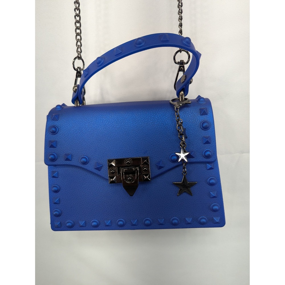 Blue Studded Jelly‎ Handbag Crossbody Chain Star Charm
